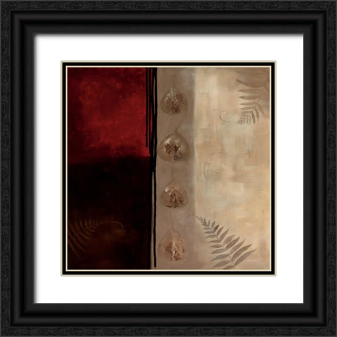Russet Fern I Black Ornate Wood Framed Art Print with Double Matting by Maitland, Laurie