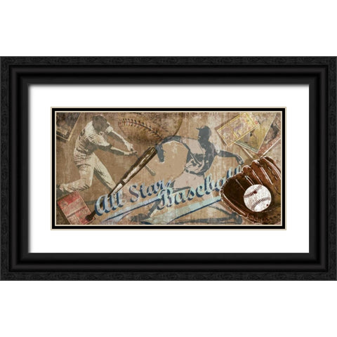 Home Run Black Ornate Wood Framed Art Print with Double Matting by Venter, Tandi