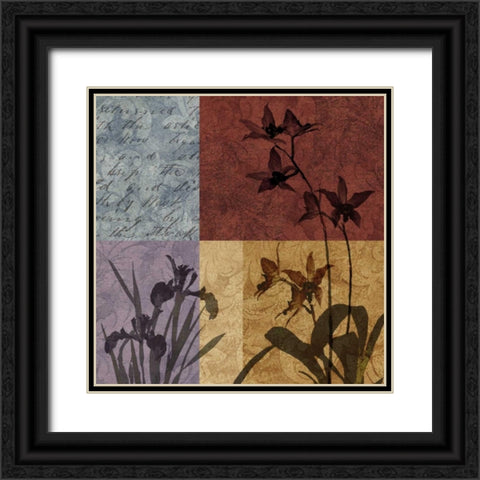 Floral and Still Life Refrain II Black Ornate Wood Framed Art Print with Double Matting by Mallett, Keith