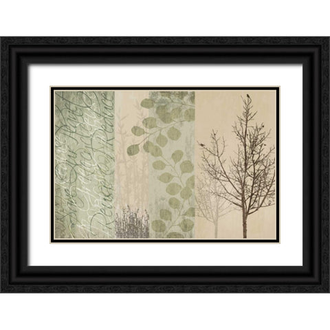 Go Green Black Ornate Wood Framed Art Print with Double Matting by Venter, Tandi