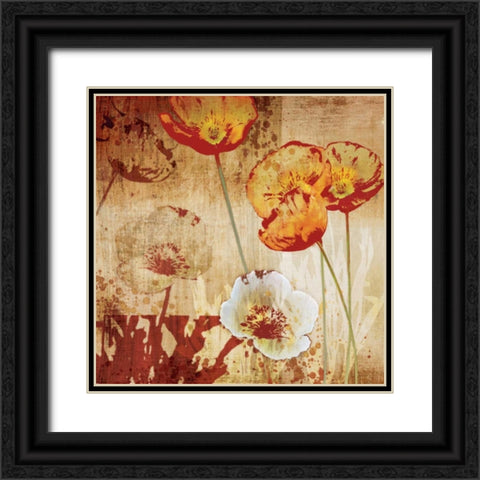 Poppy Heat I Black Ornate Wood Framed Art Print with Double Matting by Venter, Tandi