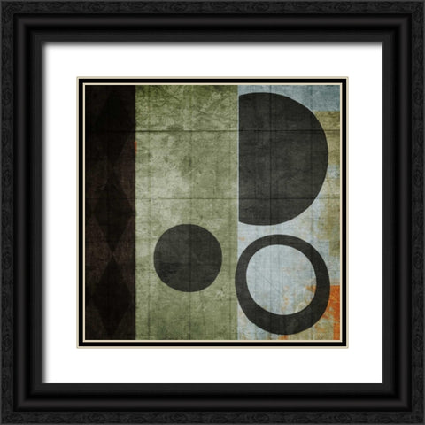 Woven Black Ornate Wood Framed Art Print with Double Matting by NOAH
