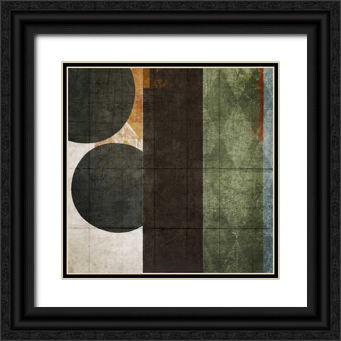 Woven Black Ornate Wood Framed Art Print with Double Matting by NOAH