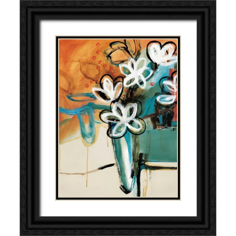 Floral and Still Life Trance II Black Ornate Wood Framed Art Print with Double Matting by Barnes, Natasha