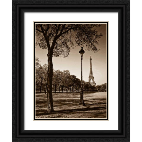 An Afternoon Stroll - Paris I Black Ornate Wood Framed Art Print with Double Matting by Maihara, Jeff