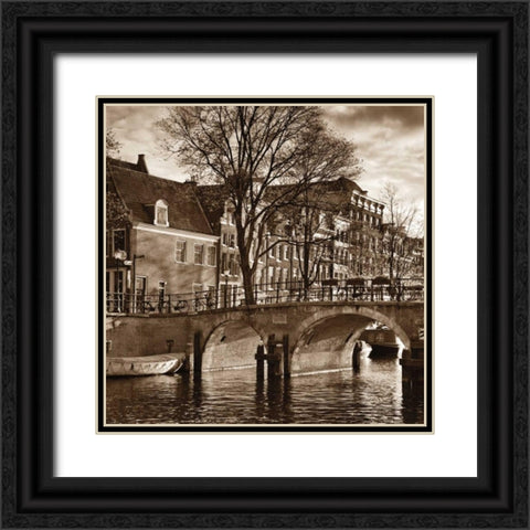 Autumn in Amsterdam II Black Ornate Wood Framed Art Print with Double Matting by Maihara, Jeff