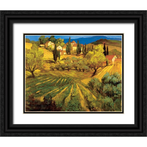 Mount Ventoux Black Ornate Wood Framed Art Print with Double Matting by Craig, Philip