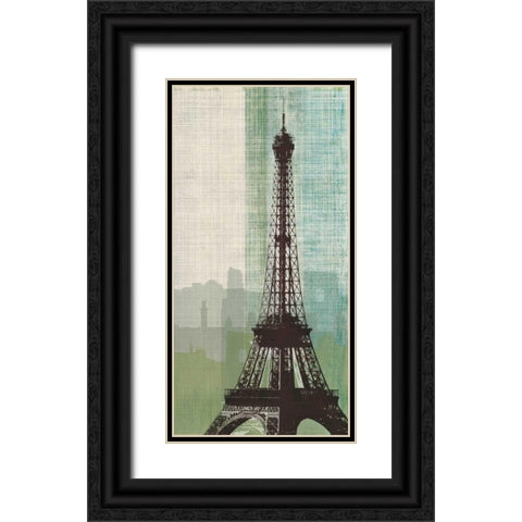 Eiffel Tower II Black Ornate Wood Framed Art Print with Double Matting by Venter, Tandi