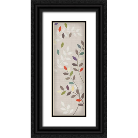 Leaflets I Black Ornate Wood Framed Art Print with Double Matting by Venter, Tandi