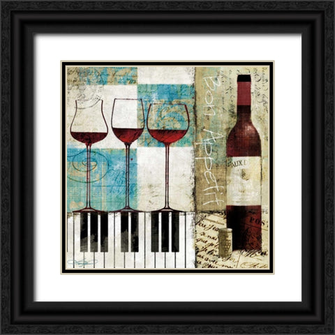 Bon Appetit Black Ornate Wood Framed Art Print with Double Matting by Mallett, Keith