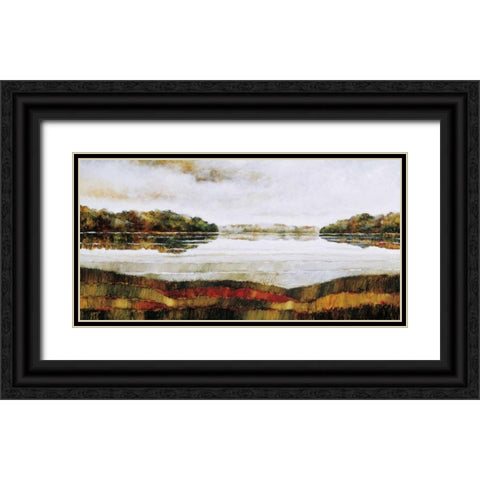 Haliburton Lake Black Ornate Wood Framed Art Print with Double Matting by Burdy, Zenon