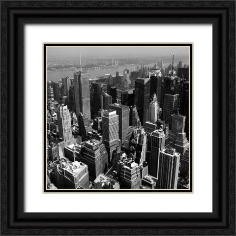 Manhattan to Brooklyn Black Ornate Wood Framed Art Print with Double Matting by Craig, Jordan