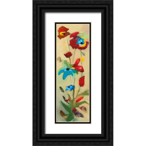 Wildflowers II Black Ornate Wood Framed Art Print with Double Matting by Zybala , Jennifer