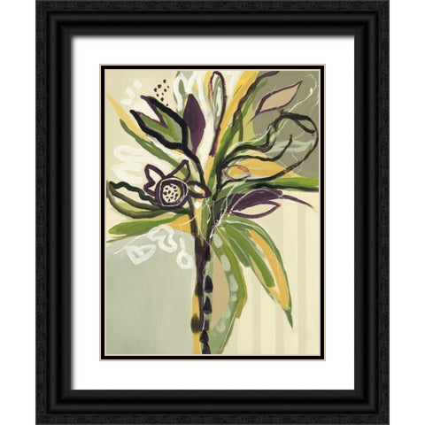 Serene Floral I Black Ornate Wood Framed Art Print with Double Matting by Maritz, Angela
