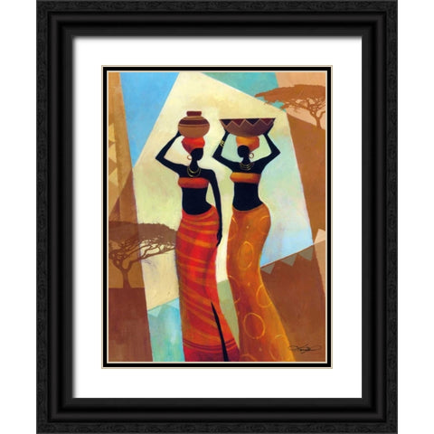 Sisters Black Ornate Wood Framed Art Print with Double Matting by Mallett, Keith