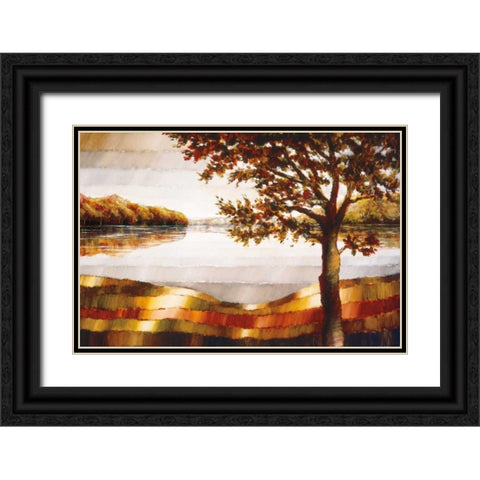 Lake Mamry Black Ornate Wood Framed Art Print with Double Matting by Burdy, Zenon