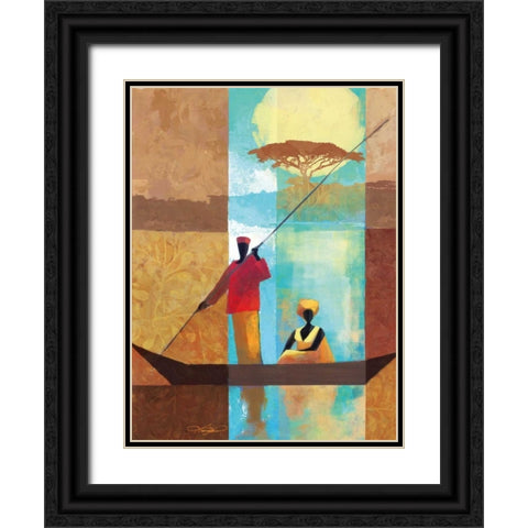 On the River I Black Ornate Wood Framed Art Print with Double Matting by Mallett, Keith