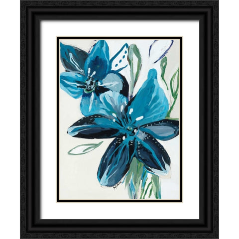 Flowers of Azure II Black Ornate Wood Framed Art Print with Double Matting by Maritz, Angela