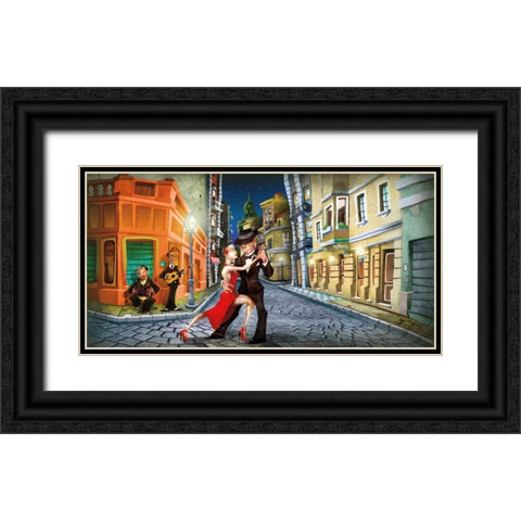 Tango Black Ornate Wood Framed Art Print with Double Matting by Perez, Adam