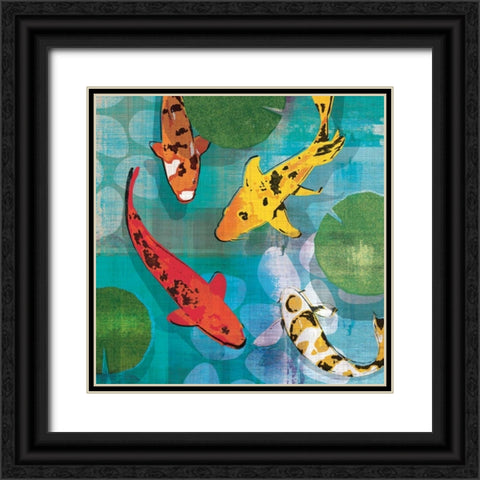 Lucky Koi I Black Ornate Wood Framed Art Print with Double Matting by Venter, Tandi