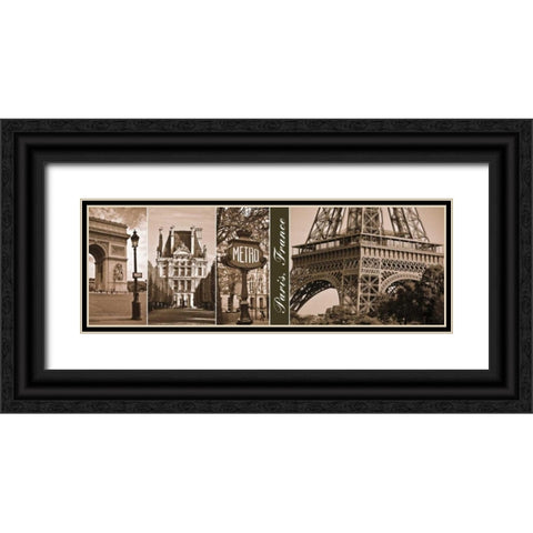 A Glimpse of Paris  Black Ornate Wood Framed Art Print with Double Matting by Maihara, Jeff