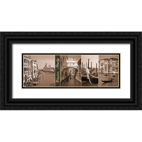 A Glimpse of Venice Black Ornate Wood Framed Art Print with Double Matting by Maihara, Jeff