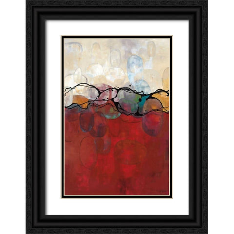 Retro Jewels II Black Ornate Wood Framed Art Print with Double Matting by Maitland, Laurie