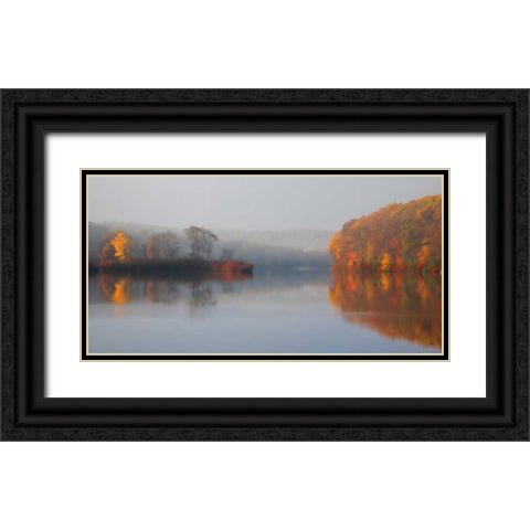 Early Fall Morning at the Lake Black Ornate Wood Framed Art Print with Double Matting by Cahill, Michael