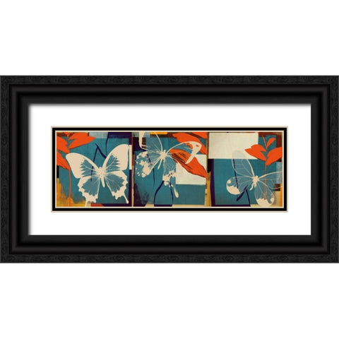 Butterflies Viola Black Ornate Wood Framed Art Print with Double Matting by NOAH