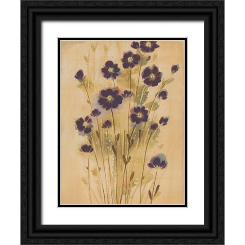 Aubergine Elegance Black Ornate Wood Framed Art Print with Double Matting by MARIA