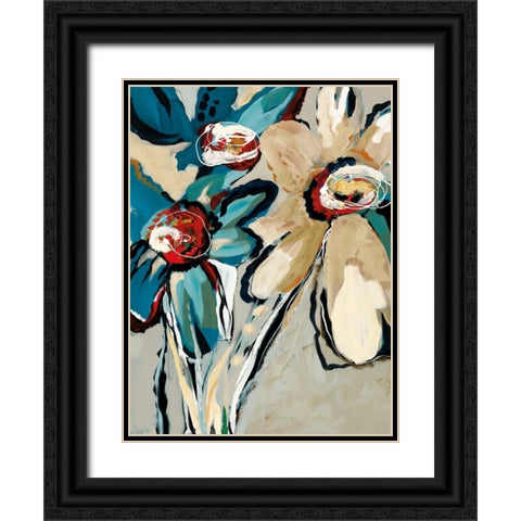 Blooming Blue II Black Ornate Wood Framed Art Print with Double Matting by Maritz, Angela