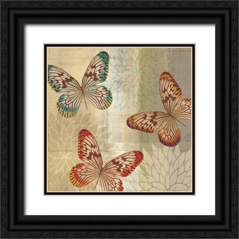 Tropical Butterflies II Black Ornate Wood Framed Art Print with Double Matting by Venter, Tandi