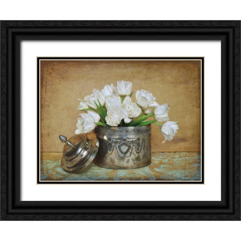 Vintage Tulips II Black Ornate Wood Framed Art Print with Double Matting by Atria, Cristin