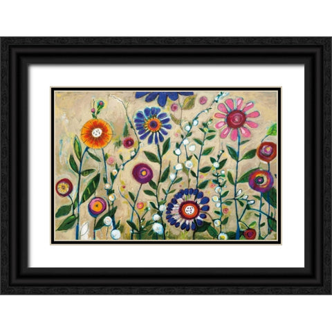 Garden Party Black Ornate Wood Framed Art Print with Double Matting by Eider, Georgia