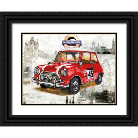 British Car Black Ornate Wood Framed Art Print with Double Matting by Sola, Bresso