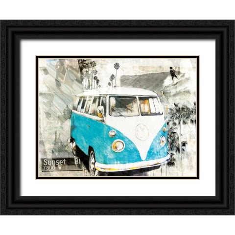 Hippie Van Black Ornate Wood Framed Art Print with Double Matting by Sola, Bresso