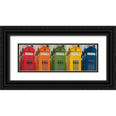 Hello London Black Ornate Wood Framed Art Print with Double Matting by Frank, Assaf