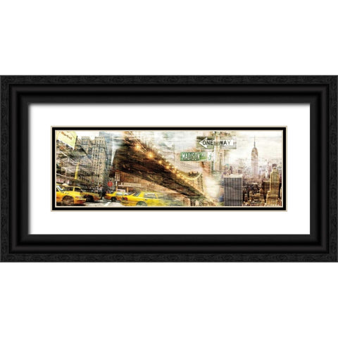 Collage Moments Black Ornate Wood Framed Art Print with Double Matting by Sola, Bresso
