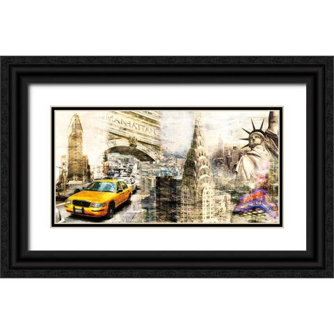 Downtown New York Black Ornate Wood Framed Art Print with Double Matting by Sola, Bresso
