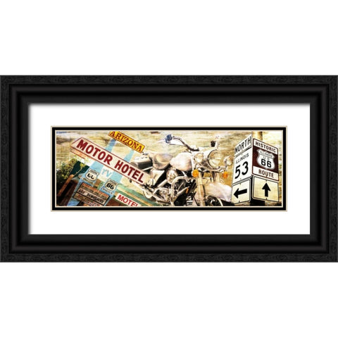Route 66 Black Ornate Wood Framed Art Print with Double Matting by Sola, Bresso