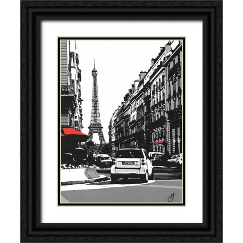 Paris II Black Ornate Wood Framed Art Print with Double Matting by Fairbrother, Jo