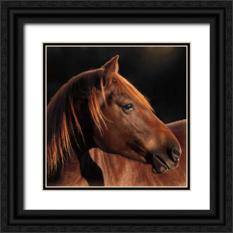 Pretty Girl Black Ornate Wood Framed Art Print with Double Matting by Caro, Wendy