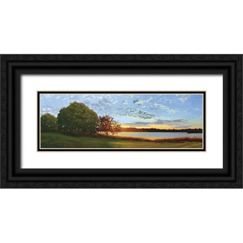 Lakeside Sunrise Black Ornate Wood Framed Art Print with Double Matting by Peterson, Julie