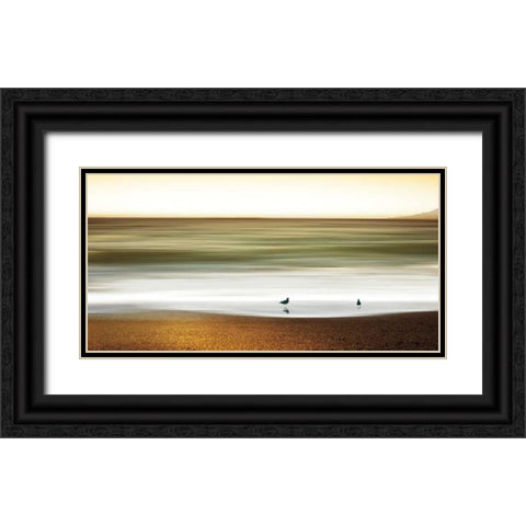Golden Shores Black Ornate Wood Framed Art Print with Double Matting by Pelkey, Marvin