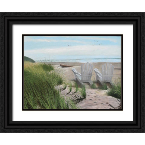 Perfect Spot on the Beach Black Ornate Wood Framed Art Print with Double Matting by Peterson, Julie