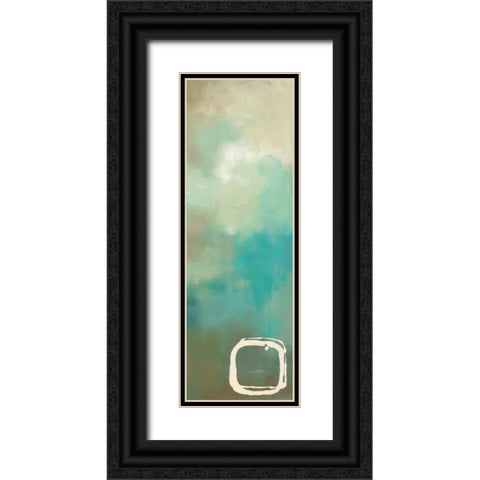 Retro in Aqua and Khaki I Black Ornate Wood Framed Art Print with Double Matting by Maitland, Laurie