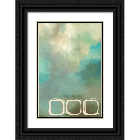Retro in Aqua and Khaki II Black Ornate Wood Framed Art Print with Double Matting by Maitland, Laurie