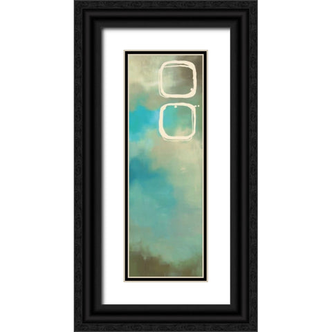 Retro in Aqua and Khaki III Black Ornate Wood Framed Art Print with Double Matting by Maitland, Laurie