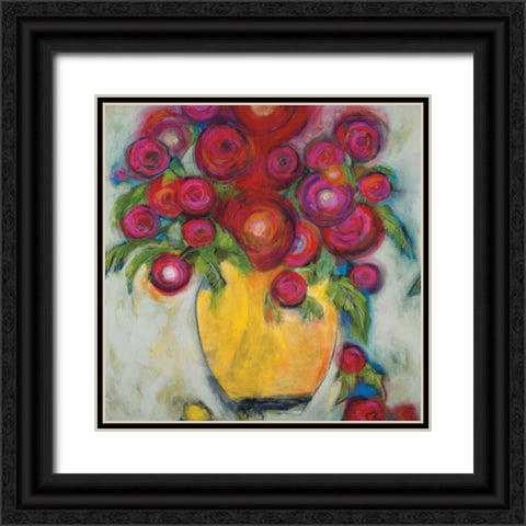 Keyaâ€™s Bouquet  Black Ornate Wood Framed Art Print with Double Matting by Eider, Georgia