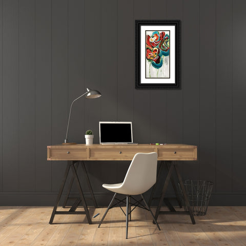 Wasabi Rose II Black Ornate Wood Framed Art Print with Double Matting by Maritz, Angela